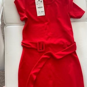 Long short sleeve dress. Stretch material new never used.